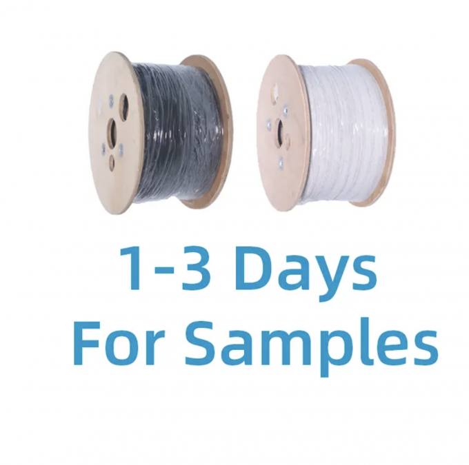 سیم فولاد سیاه / سفید یا FRP فیبر نوری قطره کابل FTTH تخت GJXH کابل چرم داخلی 2