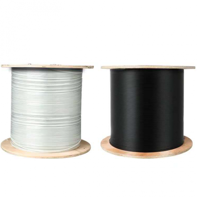 سیم فولاد سیاه / سفید یا FRP فیبر نوری قطره کابل FTTH تخت GJXH کابل چرم داخلی 6