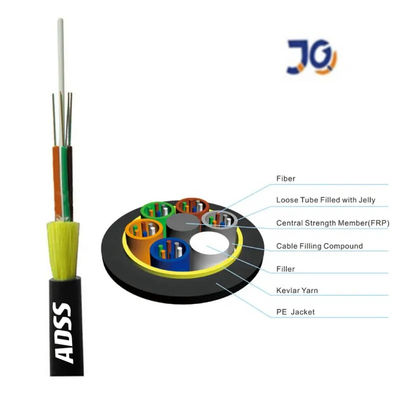 Single mode outdoor fiber optic cable G652D single jacket for aerial mini ADSS