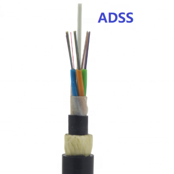 Aerial Outdoor 48 Cores Singlemode G652 ADSS Fiber Optic Cable With Aramid Yarn