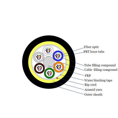 12 24 48 فیبر هسته ای ADSS G652D کابل نوری خودپذیر هوایی