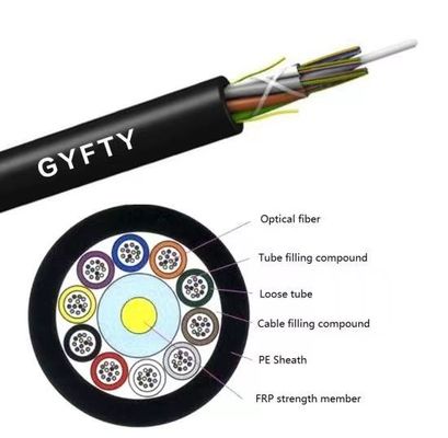 شبکه هوا یا لوله های خروجی IP68 GYFTY تعداد زیادی هسته 8mm 9mm 11mm 14mm 16mm PE جاکت کابل فیبر نوری