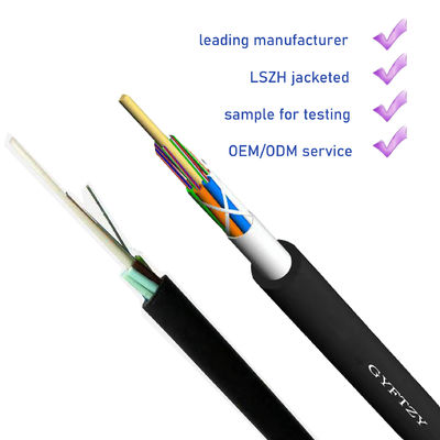 GYFTZY بدون فلز بدون زره G652D ضد شعله LSZH ژاکت شده 4 هسته کابل فیبر نوری تک حالت