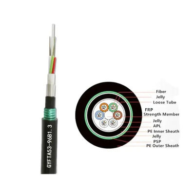 درب بیرونی تک حالت آلومینیوم نوار زره دار کابل فیبر نوری GYFTA