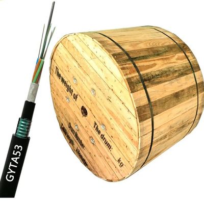 زیرزمینی مستقیم فرو رفته FRP عضو قدرت کابل فیبر نوری زره دار دوگانه GYFTA53