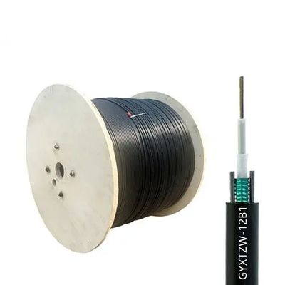 4 6 8 12 24 هسته GYXTZW Unitube کابل ضد شعله کابل فیبر نوری بیرونی تک حالت LSZH جاکت