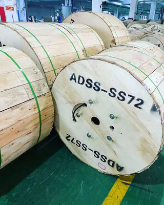 48 هسته تمام دیالکتریک خودپذیر کابل هوایی ADSS Span 100m 200m Fiber Optic Fiber Optic Kabler