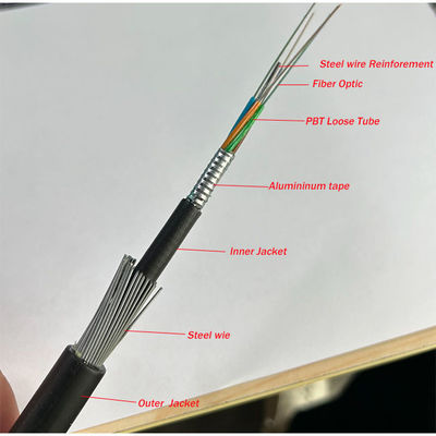 ضد جرثقیل زیر آب زیرزمینی GYTA33 GYTS33 سیم فولادی کابل فیبر نوری زره دار