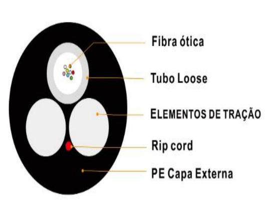 ASU کابل فیبر نوری ASU Span 80m 100m 200m 4 6 8 هسته 12 هیلوس کابل فیبر G652 کابل