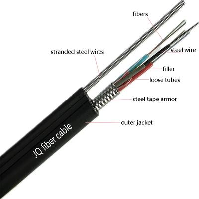 LSZH PE Out Sheath Aerial Black Armored Fiber Optic Cable (کابل های فیبر نوری زره دار سیاه)