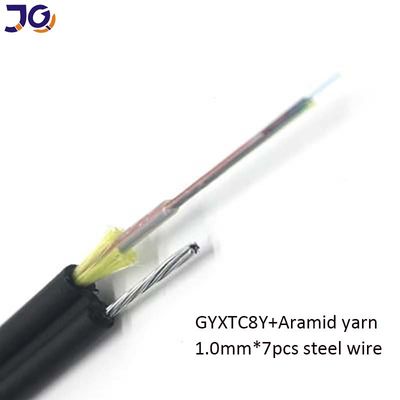 4 هسته 6 هسته 12 هسته کابل فیبر نوری با سیم فولادی مینی شکل 8 کابل Gyxtc8y Gyxtc8a