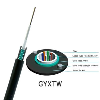 GYXTW 4B1 Single Mode Armored Fiber Optic Cable برای استفاده هوایی
