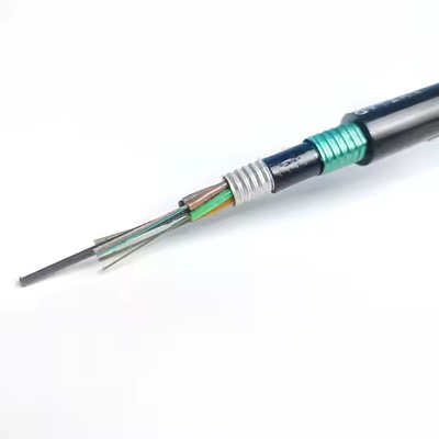 کابل فیبر نوری GYTS53-96 هسته ای با زره دوگانه کارخانه ای در فضای باز با روکش دوگانه G652D، حمل در همان روز