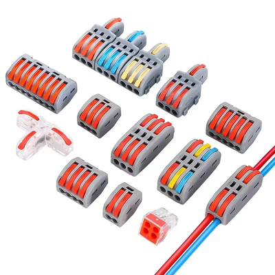 اتصال دهنده سیم روشنایی LED ترمینال بلوک سریع 1 به 2 خروجی، اسپلیتر سیم 2 به 4 خروجی، جعبه ترمینال 3 به 6 خروجی برای فضای باز