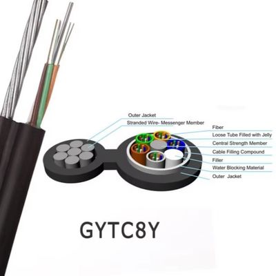 کابل فیبر نوری شکل 8 GYTC8S 48/96 هسته ای فضای باز سینگل‌مود G652D