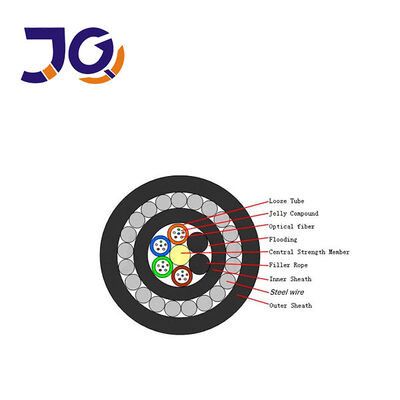 ضد آب ضد جرثقیل سیم فولادی زرهی نصب زیرزمینی کابل فیبر نوری GYFTY33 48F 96F