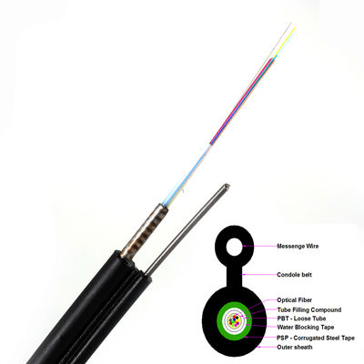 سیم پشتیبانی 2.0 / 3.0 میلی متر شکل 8 کابل فیبر نوری GYXTC8S