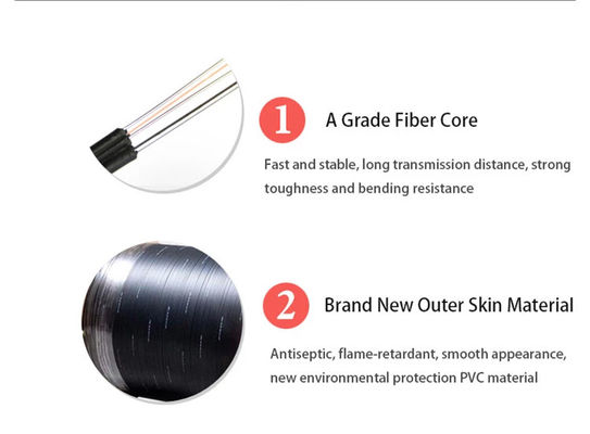 کابل مشکی G657A1 کابل فیبر نوری 1 کیلومتری FTTH