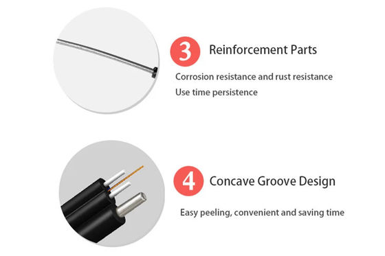 کابل مشکی G657A1 کابل فیبر نوری 1 کیلومتری FTTH