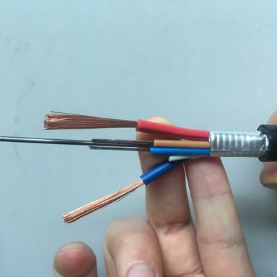 کابل فیبر نوری ترکیبی 6 هسته ای G652D با 2 سیم برق مسی OPLC