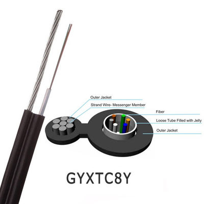 ژاکت پلی اتیلن 48 هسته ای سیم فولادی شکل 8 کابل فیبر