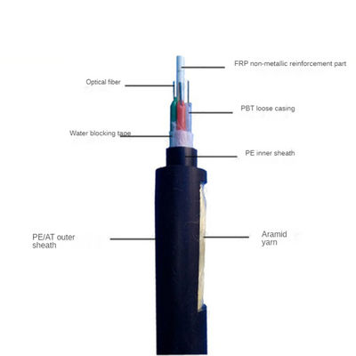 کابل فیبر نوری تبلیغاتی 6 هسته ای فضای باز سفارشی G652D