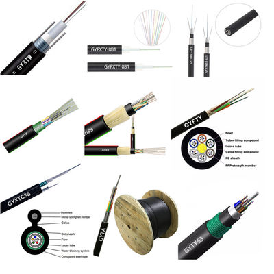 12 هسته فیبر GYTC8S شکل 8 کابل بالای سر کاربرد فولاد زره پوش