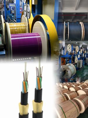 All Dielectric Self - پشتیبانی از G652d Adss 4 Core Cable Adss Fiber Optic with High Voltage