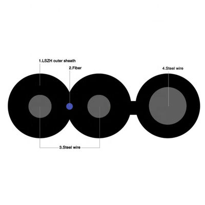 کابل قطره ای فیبر نوری YOFC Frp G657a FTTH 4 هسته ای