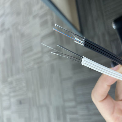 FRP G657 FTTH فایبر نوری قطره کابل 1 2 4 هسته درب / داخلی فایبر نوری کابل با سیم استیل رسول