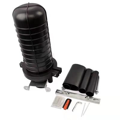 بسته شدن گنبد اسپلایس نوری عمودی 1 در 4 خروجی کابل آب بندی مکانیکی بسته بندی فیبر نوری جعبه اسپلایس