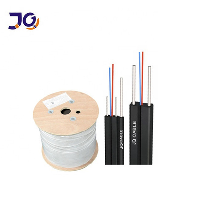 FRP G657 FTTH فایبر نوری قطره کابل 1 2 4 هسته درب / داخلی فایبر نوری کابل با سیم استیل رسول