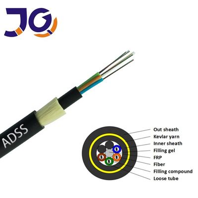 Monomode Adss Outdoor Outdoor Fiber Optic Cable Span 200 24 Hilos 48 Hilos 96 Hilos 144 Hilos